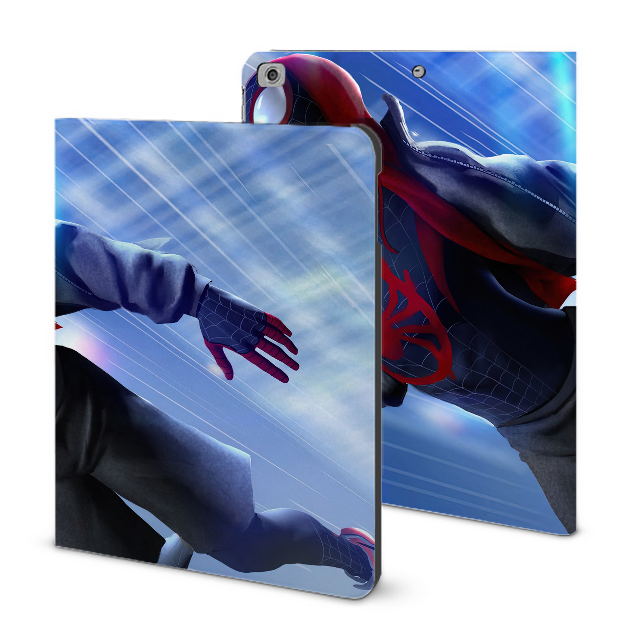 （画像用） Spider Man スパイダーマン IPad ケース ブック型 PUレザー TPU 耐衝撃 軽量 薄型 ペン収納なし 全面保護 IPad 各モデル対応